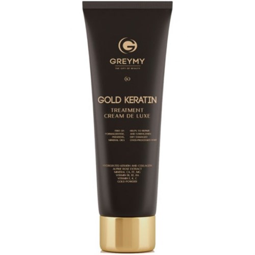 GREYMY GOLD KERATIN TREATMENT CREAM DE LUXE - Кератин Крем для восстановления и выпрямления волос 100мл - фото 18507