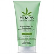 Маска-глина "Hempz Exotic Green Tea & Asian Pear Exfoliating Herbal Cleansing Mud and Body Mask растительная, отшелушивающая" 200мл